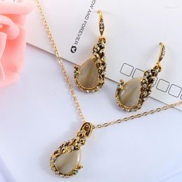 Necklace Earrings Set 1pcs Water Drop Costume Cubic Zirconia Gold-plated Jewelry Opal Sweater Fashion For Wedding Occasions