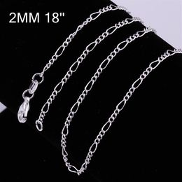 925 Sterling Silver Chain Fine Fashion Silver Jewellery Chain 2MM 16-24inch Chains2097
