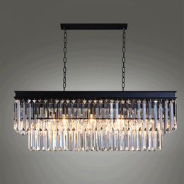 Modern Rectangular Lustre Crystal Chandelier Lighting Crystal Chandeliers Luminaria De Techo Hanglamp Lighting Fixtures For living266v