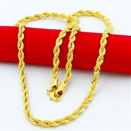 Low 14K Yellow Gold Filled22 24 26 28 30 Knot Mens Rope Necklace Chain GF Jewellery -link Chai265b