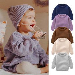 Pullover Baby Winter Multicolor Loose Sweater Girls All-match Knitted Tops Children New Clothes Kids Boy Solid Simple Pullover Sweaters HKD230719