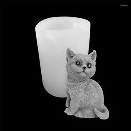 Baking Moulds Sitting Kitten Silicone Fondant Cake Gypsum Moulds Diy Manual Ornaments