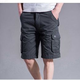 Men's Shorts Cargo Shorts Men Summer Casual Mulit-Pocket Shorts 2023 Men Joggers Shorts Trousers Men Breathable Big Tall 42 44 46 Large Size L230719