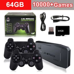 Game Controllers Joysticks 4K M8 HD Game Stick Lite Video Game Console 64GB 10000 Games Retro Game Console Wireless Controller For GBA PS1 Kids Gift 230718