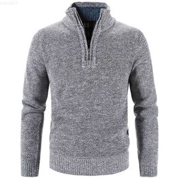 Men's Sweaters Winter Men's Fleece Thicker Sweater Half Zipper Turtleneck Warm Pullover Quality Male Slim Knitted Wool Sweaters for Spring L230719