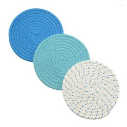 Table Runner Pot Holder Woven Cotton Thread Set (Set Of 3) Stylish Coasters Thermal Pads Heat Spoon Pedals Suitable Fo