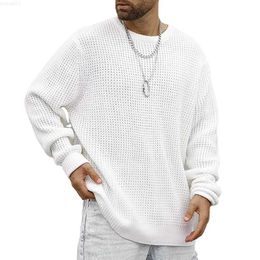 Men's Sweaters 2022 Autumn Sweaters Men fashion Solid Colour sweaters loose Men Street Wear Mens Clothes Knitted Sweater Men Pullovers L230719