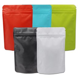 50Pcs Stand Up Matte Mylar Bag Heat Sealable Zipper Lock Pouch Doypack Pure Aluminium Foil Bags Coffee Package Metallic Bag302x