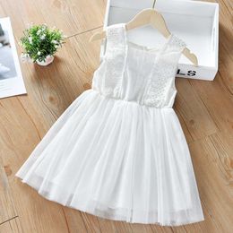 Girl's Dresses Casual Fashion Clothes Summer Baby Girls Dress Short Sleeve Hollowed Out Cotton White Princess Dress Kids Party Dresses R230719