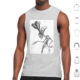 Men's Tank Tops The Flesh Hat Vest Sleeveless Weird Strange Horror Skeleton Vampire Giger Beksinski Necronomicon Creature Undead