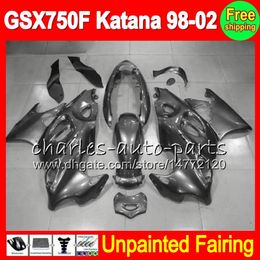 8Gifts Unpainted Full Fairing Kit For SUZUKI GSX750F Katana GSX 750F GSXF750 98 99 00 01 02 1998 1999 2000 2001 2002 Fairings Body322o