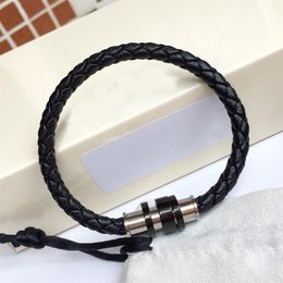 Luxury Designer Bracelet For Men And Women Fine Steel Black Hand Rope Top Gift with Dust bag229Q