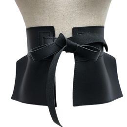 Neck Ties PU Leather Slim Waistband Geometrically Designed Wide Waist Belt Simple Women's for Dress Coat Accessories 230718