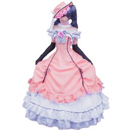 Anime Black Butler Ciel Phantomhive Cosplay Women Victorian Mediaeval Ball Gown Dress Costume2477