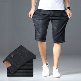 Men's Shorts Big Size 40 42 44 46 Men Denim Shorts 2023 Summer New Fashion Business Elastic Slim Short for Jeans Male Brand Clothes L230719