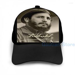 Ball Caps Fashion Fidel Basketball Cap Men Women Graphic Print Black Unisex Adult Hat