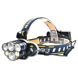 6 LED T6 COB Headlamp USB Rechargeable 18650 Battery Headlight Head Torch with Charger Gift car Waterproof Super Bright for Fishin2454