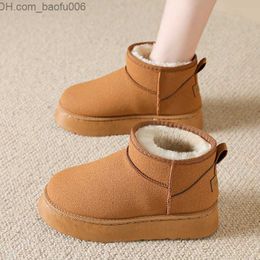 Boots Thick plush platform snow boots for women's 2023 winter warmth fur cotton shoes for women's suede smooth ankles Botas padded shoes for couples Z230720