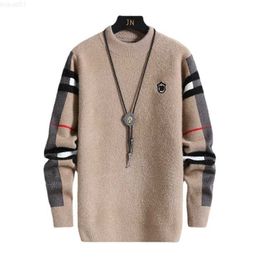 Men's Sweaters 2023 New Winter Luxury Cashmere Sweater Men Soft Warm Turtleneck Spliced Color Pullover Sweaters L230719