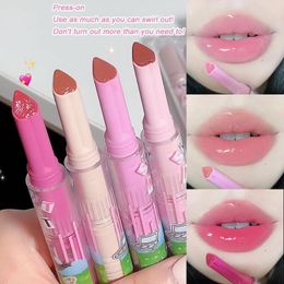 Lip Gloss Love-shaped Lipstick Pen Flower Jelly Mirror Water Clear Light Moisturising Tint Non-stick Cup Korea Cosmetics 1pc