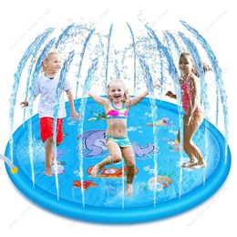 Sand Play Water Fun Splash Pad for Kids Inflatable Wading Summer Kiddo Swimming Pool Spray Toys Kiddie Outdoor Mat Boys Girls 230718