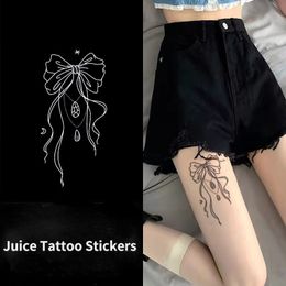 Bow Gem Sexy Women's Flower Leg Herbal Juice Tattoo Stickers Semi-permanent Lasting Waterproof Temporary Tattoo Stickers Art