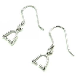 Earring Finding pins bails 925 sterling silver earring blanks with bails diy earring converter french ear wires 18mm 20mm CF013 5p337n