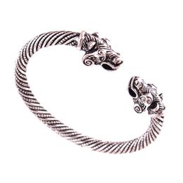 VB300029 Antique Silver Viking Bear Bracelet Two Headed Bear Men Bangles Wristband Fashion Jewelry297K
