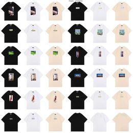 Men's T-Shirts New KITH store limited niche beauty trend printed double yarn pure cotton short sleeved T-shirt for men and women