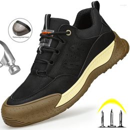Ботинки стальная защитная туфли для мужчин работают проколотые кроссовки водонепроницаемые неразрушимые