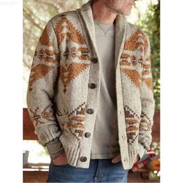 Men's Sweaters Men's Turn-down Collar Cardigan Autumn Winter Patchwork Russian Style Long Sleeve Thermal Jacket Knitted Casual Male Sweater Top L230719