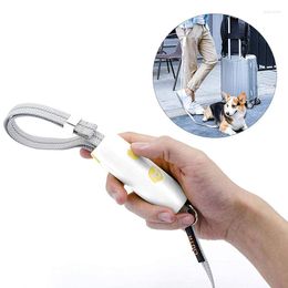 Dog Collars Retractable Leash 1.5M Anti-Lost Reflective Stripe Elastic Nylon Easy Lock Cylindrical Hands Free Handle Pet Puppy