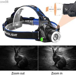 Headlamps Powerful 850nm/940nm IR Night Vision Headlamp Zoomab Head Torch Infrared D Hunting Flashlight HKD230719