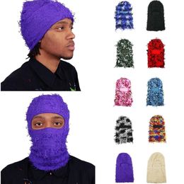 Fashion Face Masks Neck Gaiter Balaclava Full Cover Ski Mask Trend Knitted Camouflage Headgear Unisex Knit Hat Winter Windproof Caps Face Mask For Women Men 230719