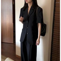 Women's Two Piece Pants Insozkdg Summer Women Elegant Casual Business Trousers Suit Ladies Loose Vintage Blazer Pantsuit Female Fashion