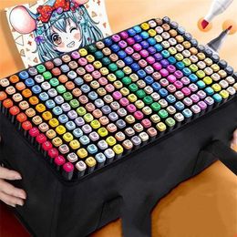 30 40 60 80 168 Alcohol Marker Pens Based Markers Dual Tip Permanent Artist Art Manga Sketching 211104282c