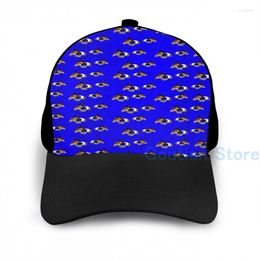 Ball Caps Fashion Guinea Pigs On Blue Mosaic Background Basketball Cap Men Women Graphic Print Black Unisex Adult Hat