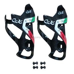 Water Bottles Cages 2 pcs Full carbon fiber cyclingking highway bicycle frame water bottle holder bottle cages portabidones Bicycle part HKD230719