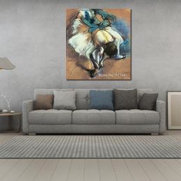 High Quality Ballet Dancing Canvas Art Edgar Degas Fastening Her Pump Painting Handmade Modern Bedroom Decor