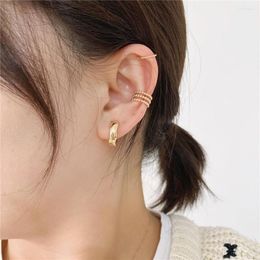 Backs Earrings Fashion Gold Colour Ear Cuffs Flexible Clip For Women Climbers No Piercing Fake Cartilage Earring Chic Trendy Accessory