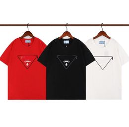 Summer Mens T-shirtsT riangle Zipper Letter Men's T-shirt Round Neck Fashion T-shirt Designer Men's and Women's TEES Couple Short Sleeved T-shirt Top Pullover S-4XL
