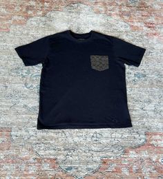 Men's T-Shirts Coach Pocket Shirt Black Sz Medium Designer high quality luxury goods