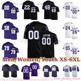 2023 Custom XS-6XL NCAA Washington Huskies Football Jersey 24 Kamari Pleasant 22 Trent McDuffie 79 Victor Curne 6 Richard Newton 9 Dylan Morris 3 Elijah Molden