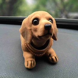 Interior Decorations Resin Shaking Head Dog Decor Puppy Bobbing Head Dog Bobblehead Toy Animal Figures Car Ornament Decoration Car Dashboard Head Dog x0718