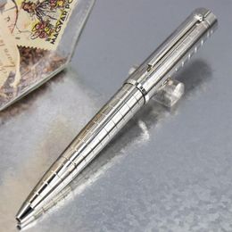 High Quality Classic Silver Sword Clip and Silver Big Checkered Luxury Ballpoint Pen Additional Gift Refills Additional Gift Plush268w