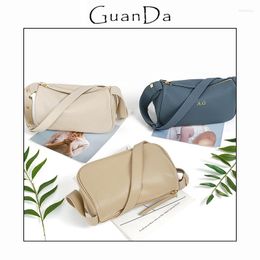 Evening Bags 2023 Custom Name Genuine Leather Female Shoulder Bag Leisurely Fashion Versatile Crossbody Woman Small Square Handbag