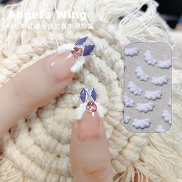 Nail Art Decorations White Cupid Angel Wings Nail Charm 3D Romantic Nail Art Sailor Girl Moon Decoration DIY Kawaii Ergonomic Accessories RightLeft 230718