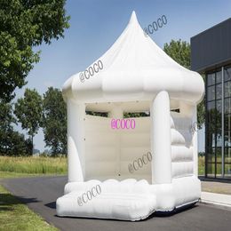 outdoor activities inflatable wedding jumper house 5x4m white bouncy caslte moonwalks house for adults N kids328K