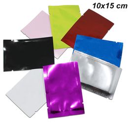 100Pcs Lot 10x15cm Colourful Mylar Foil Heat Seal Bag for Coffee Tea Food Grade Storage Pouch Vacuum Aluminium Foil Heat Seal Packa251F