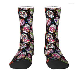 Men's Socks Calavera Day Of The Dead Sugar Skull Men Women Crew Unisex Funny Colorful Flowers Spring Summer Autumn Winter Dress